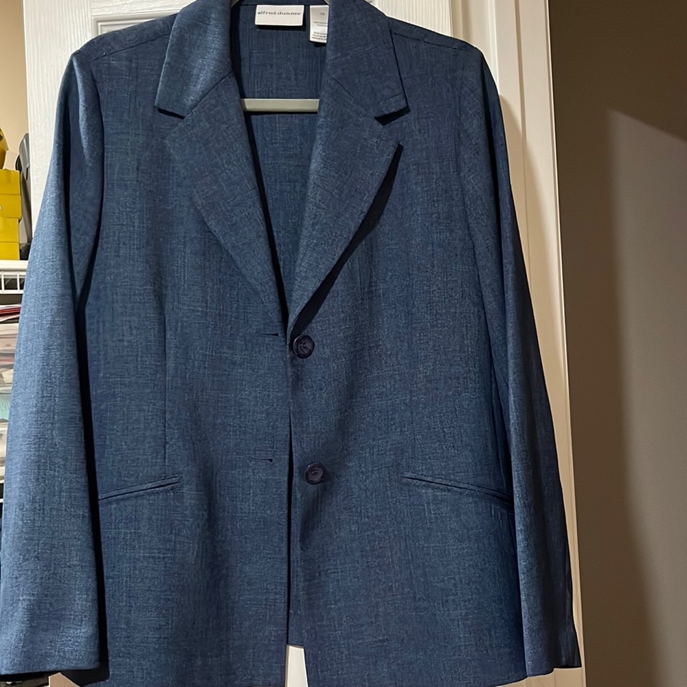 Vintage 80s Mod Style Blue Collared Blazer Jacket